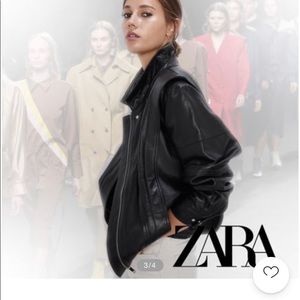 Zara real leather jacket
